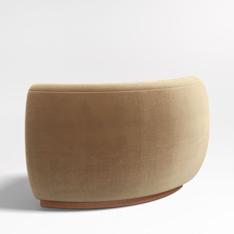 Leandro Ochre Brown Rounded Corner Dining Banquette Chair - Image 3