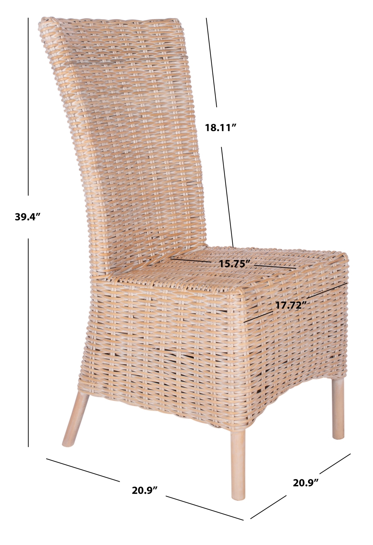 Allen Accent Chair - Natural White Wash - Safavieh - Image 8
