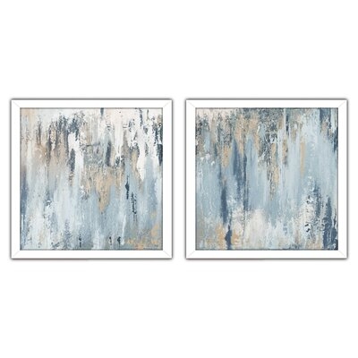 Blue Illusion Square by Patricia Pinto - 2 Piece Wrapped Canvas Print Set - Image 0