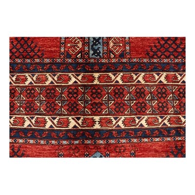 Turkemen Southwestern Hand Knotted Wool Red/Rust Area Rug - Image 0