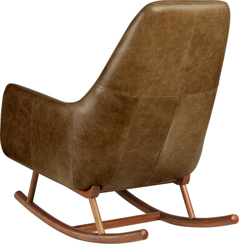Saic Quantam Saddle Leather Rocking Chair - Image 4