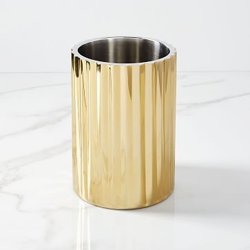Corrugated Barware, Wine Cooler, Brass - Image 0