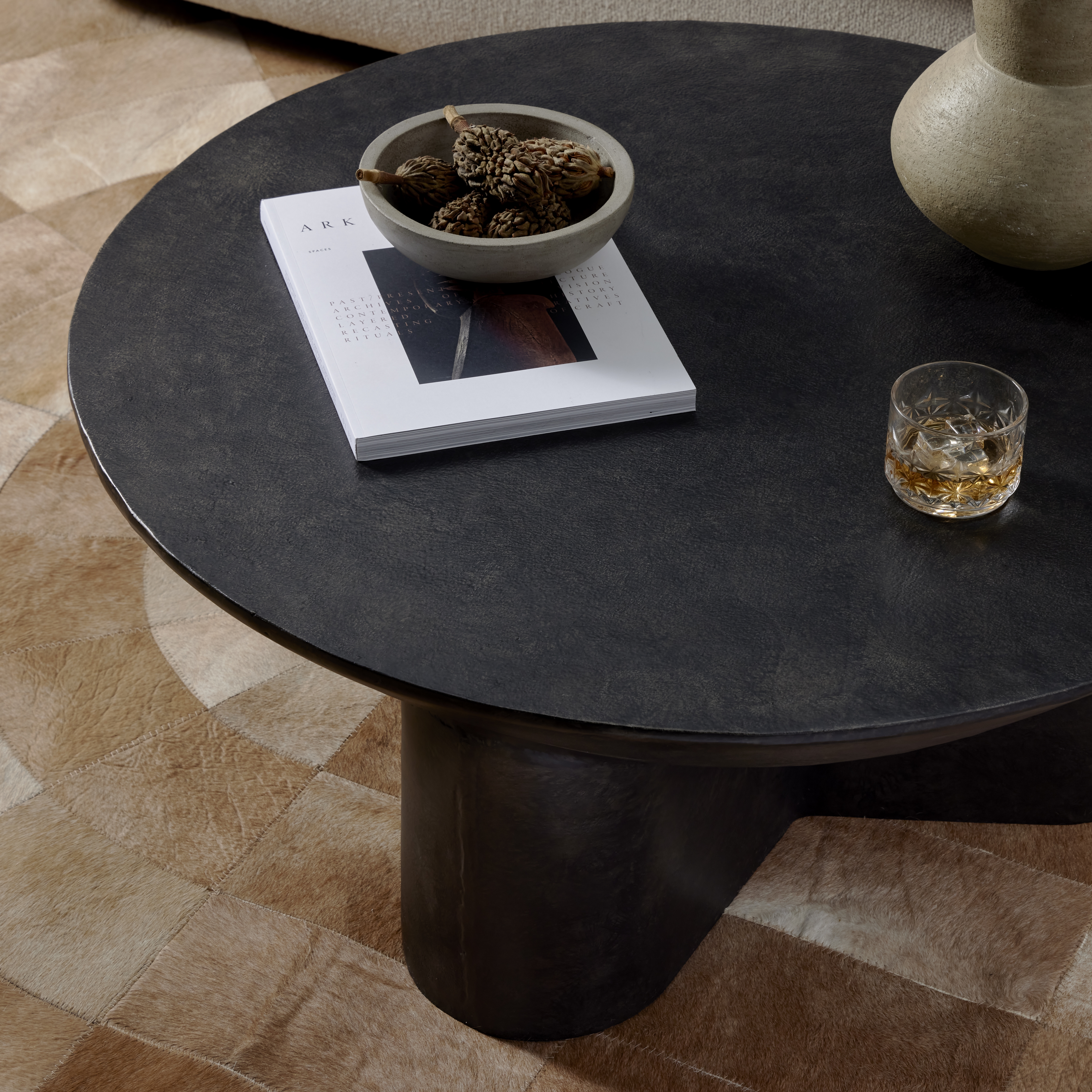 Sante 36" Coffee Table-Raw Black - Image 11