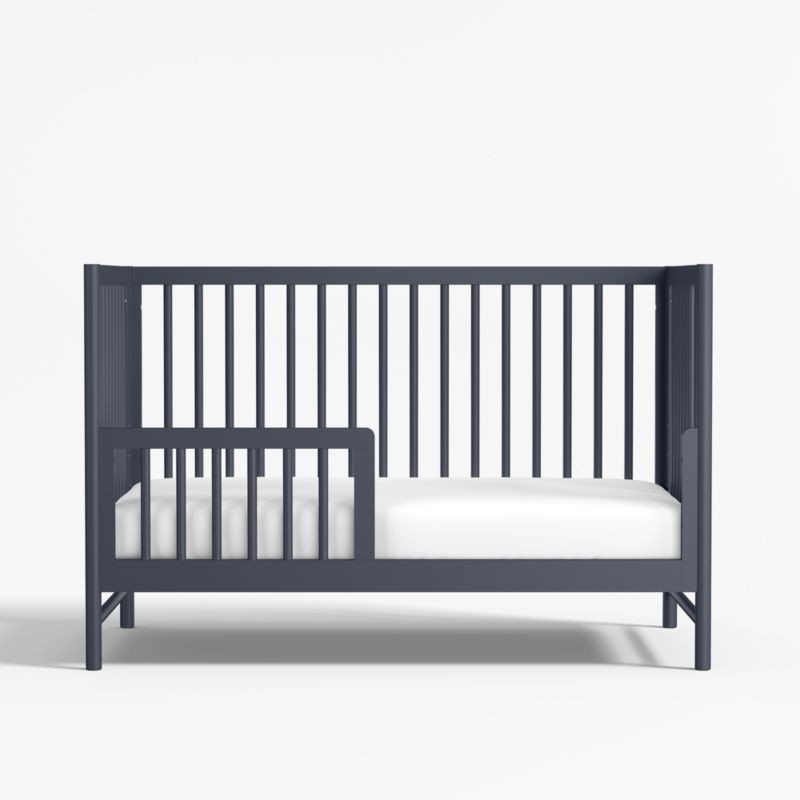 Classic Deep Navy Blue Wood Convertible Baby Crib - Image 5