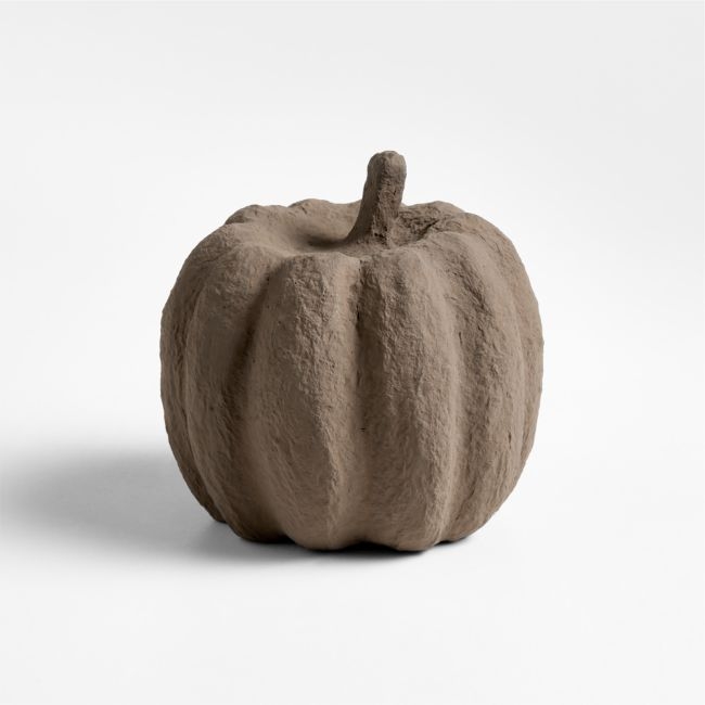 Monroe Small Wide Paper Mache Pumpkin - Image 0