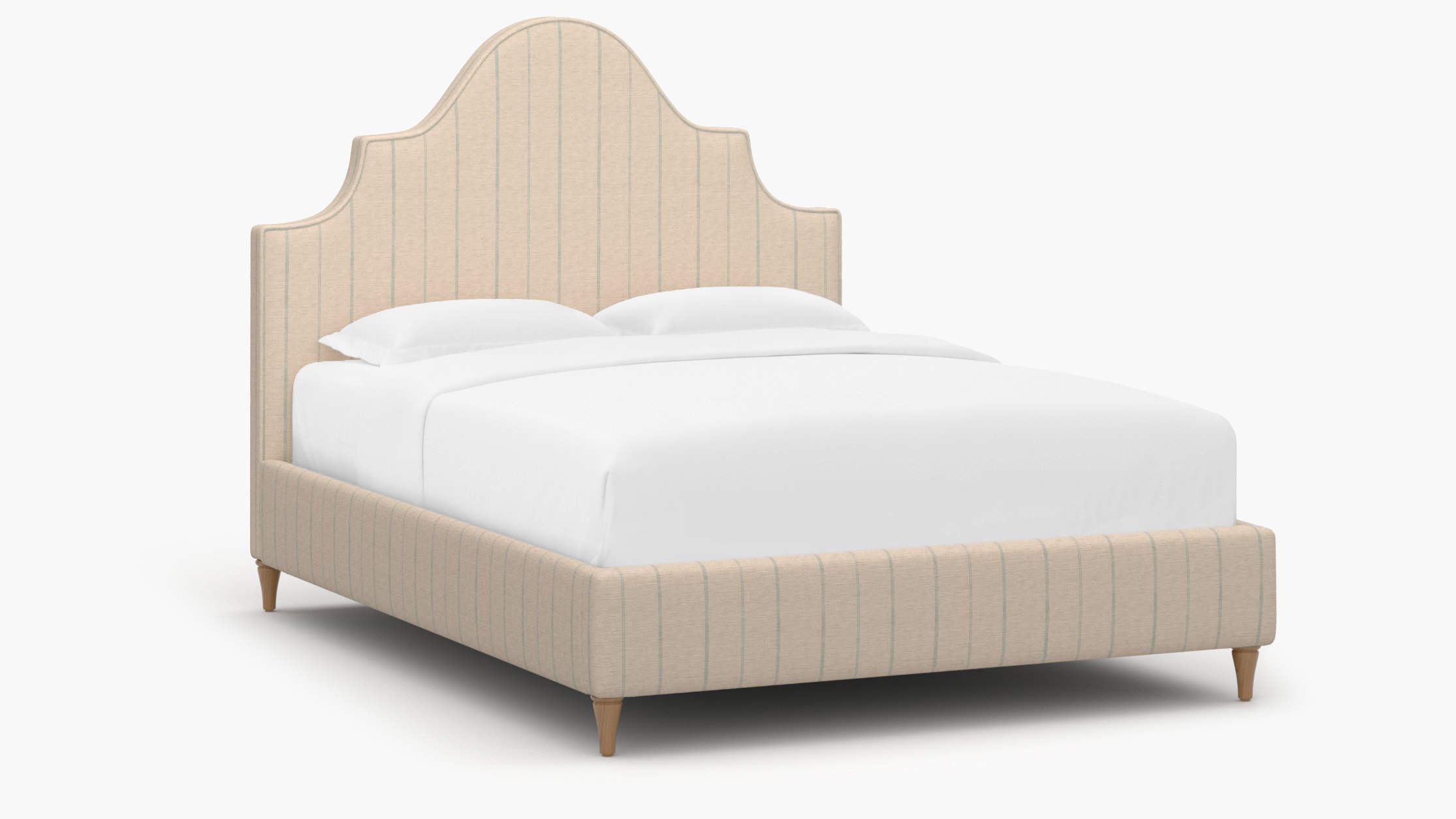 Statement Bed, Sky Felix, Natural Decorative Tapered Leg, King - Image 1