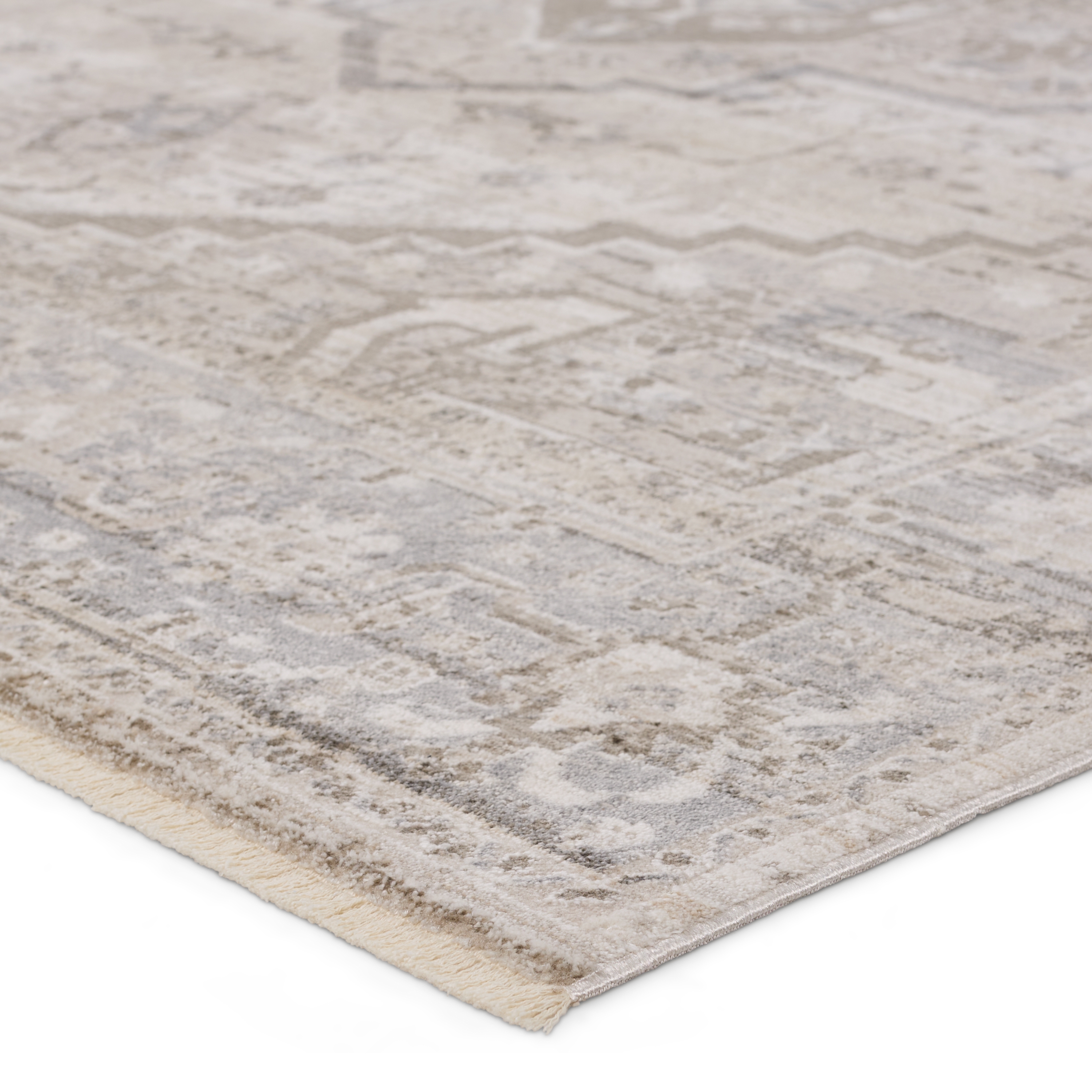Vibe by Venn Medallion Taupe/ Silver Area Rug (5'3"X7'6") - Image 1