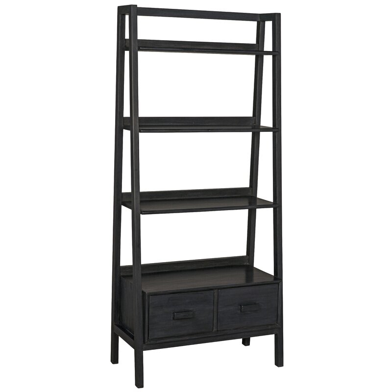 Noir Johnson Ladder Bookcase Color: Charcoal Black - Image 0