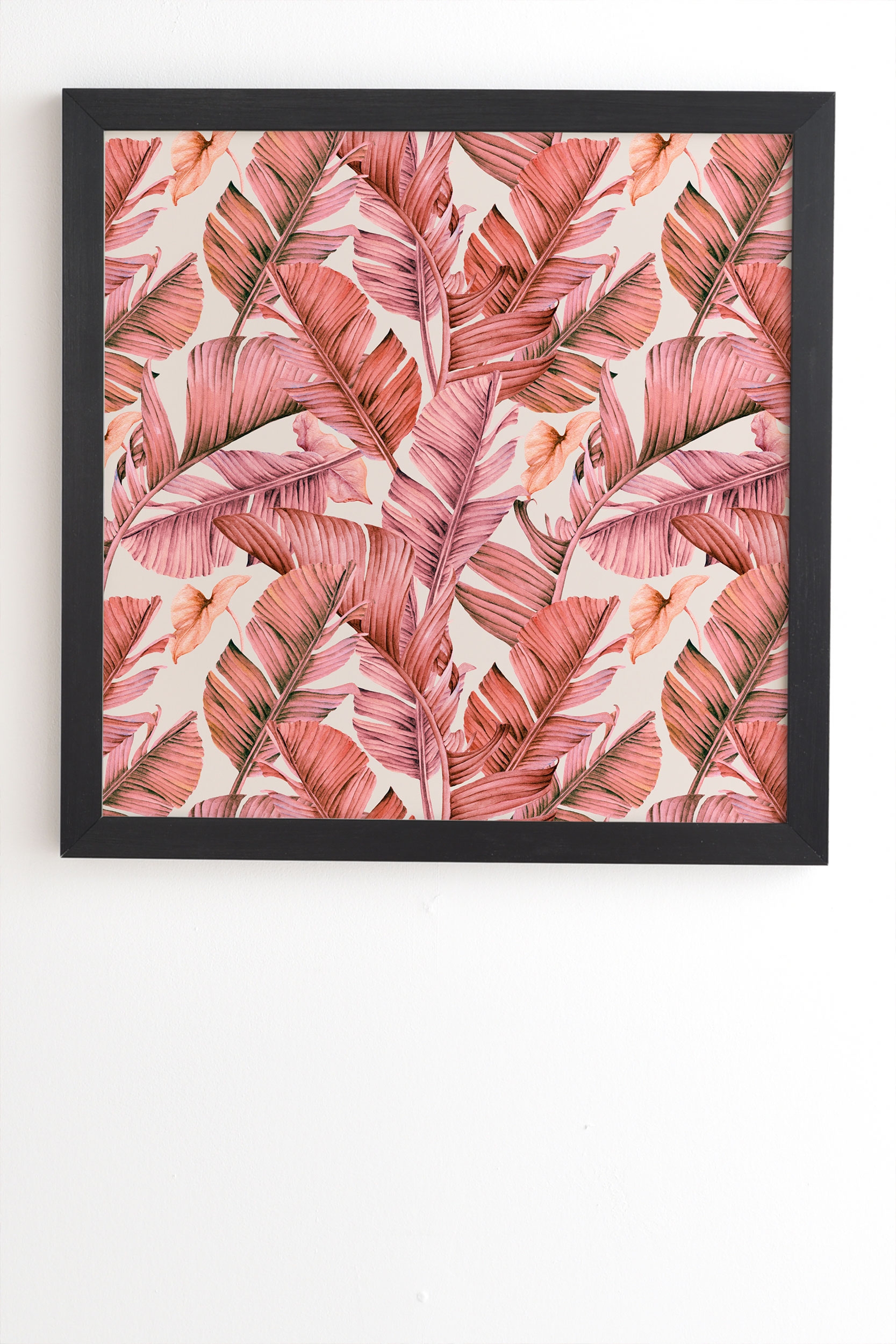 Jungle Paradise Pink by Marta Barragan Camarasa - Framed Wall Art Basic Black 12" x 12" - Image 1