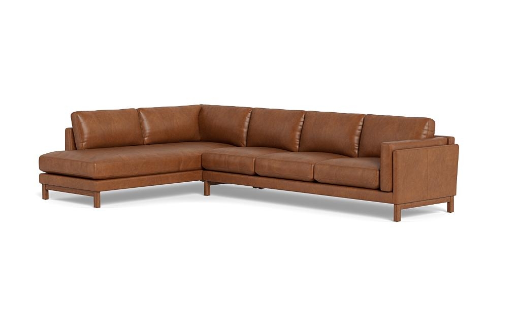 Gaby Leather 4-Seat Sectional with Left Bumper - Image 2