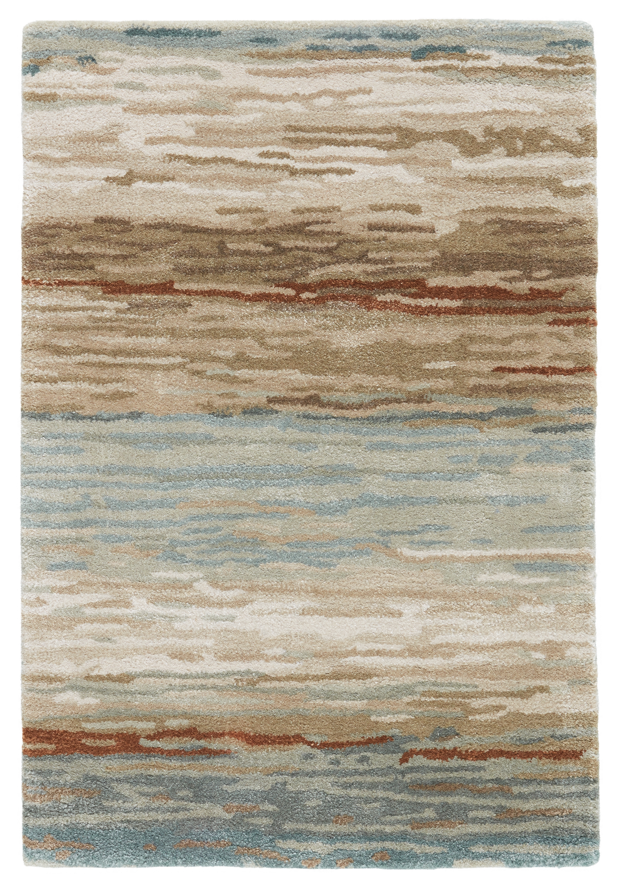 Mondrian Handmade Abstract Tan/ Light Gray Area Rug (2'X3') - Image 0