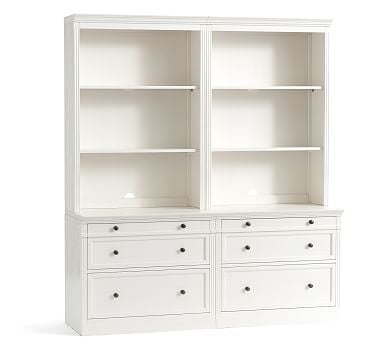Livingston Bookcase Wall Suite with Drawers, Montauk White - Image 1