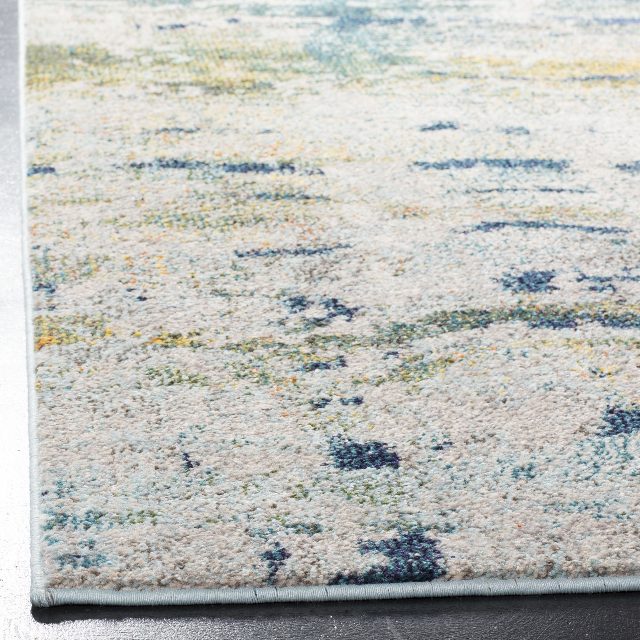 Arlo Home Woven Area Rug, MNC259M, Blue/Grey,  6' 7" X 6' 7" Square - Image 1