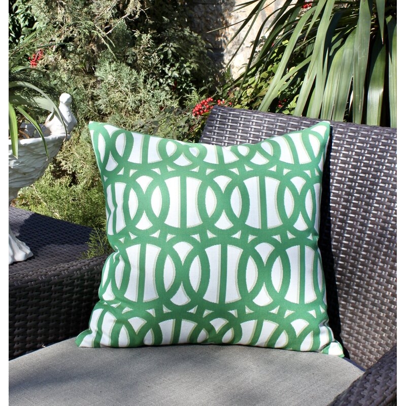 The Fabric Shoppe Trellis Bay Sunbrella Indoor/Outdoor Geometric Throw Pillow - Image 0