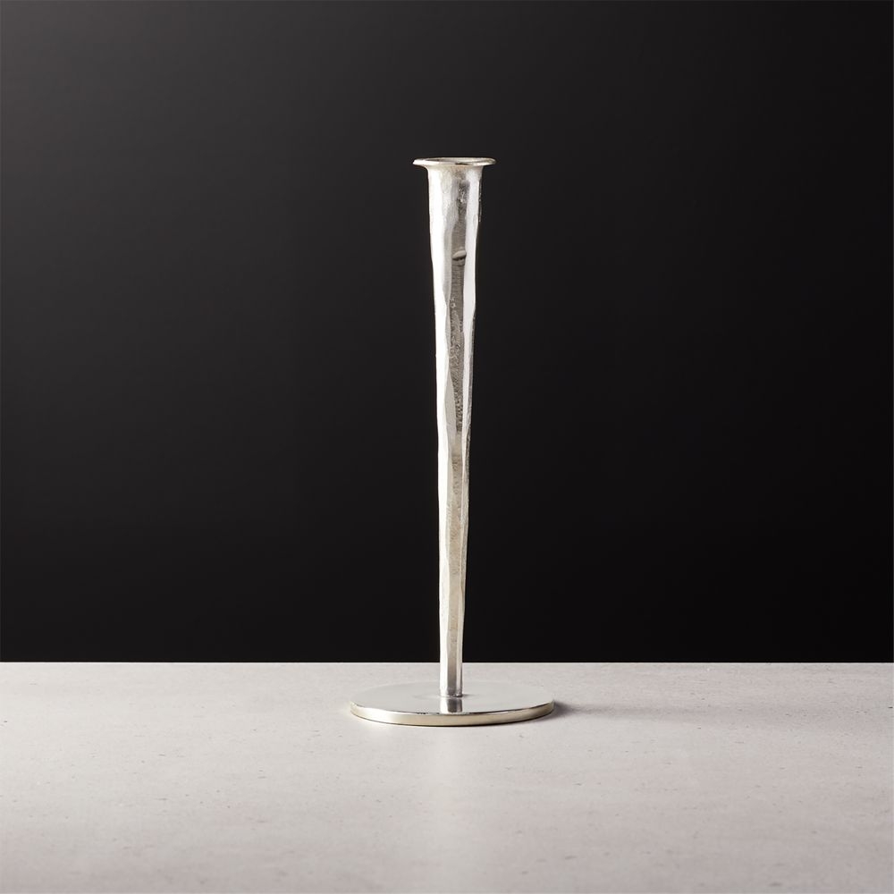 Forged Silver Taper Candle Holder Small - Image 0