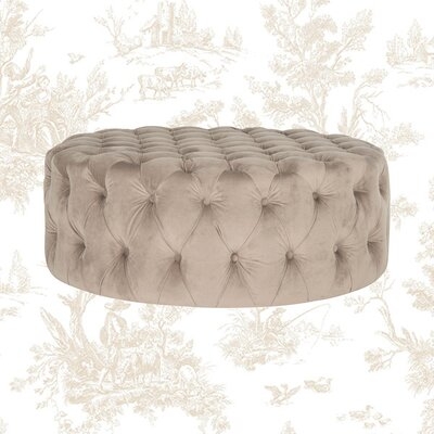Abrielle 39.4" Tufted Round Cocktail Ottoman - Image 0