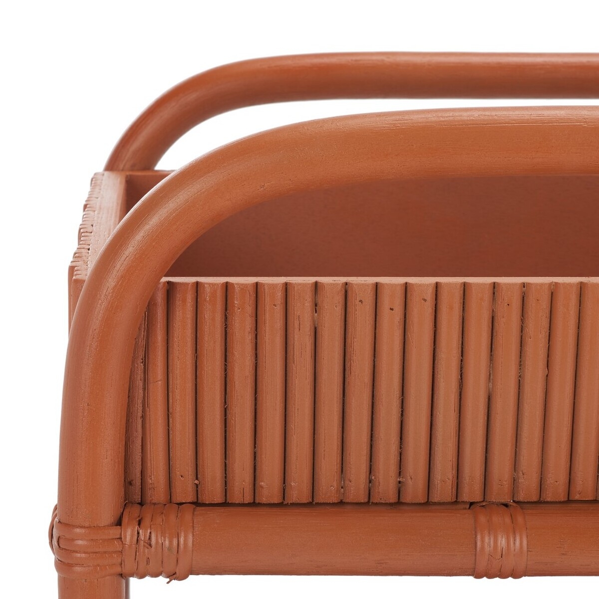 Barnette Rattan Pole Barcart - Amber - Safavieh - Image 3