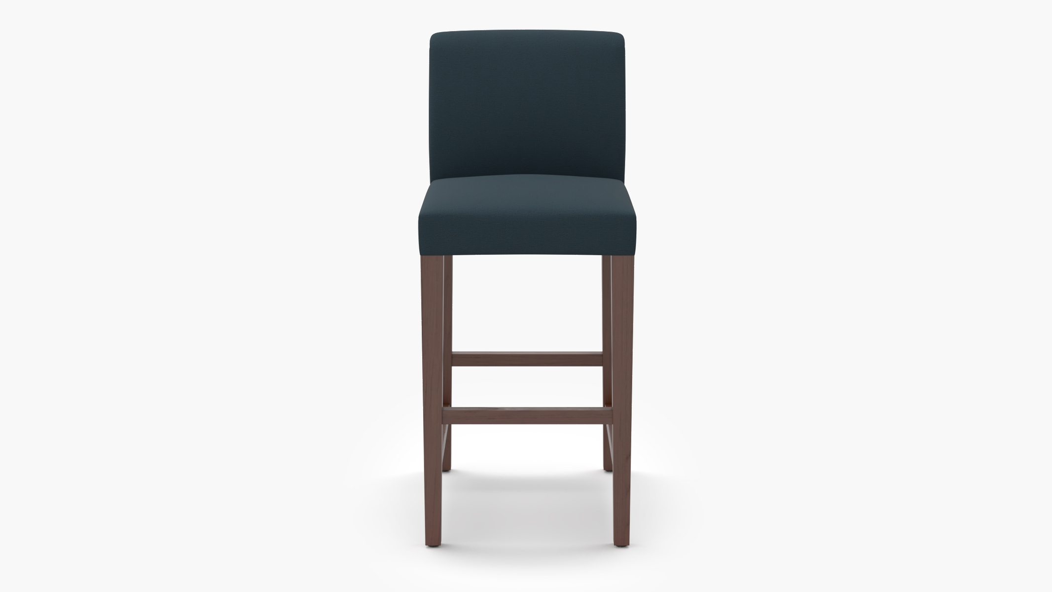 Signature Dining Bar Stool, Navy Everyday Linen, Walnut Square Tapered Leg - Image 0