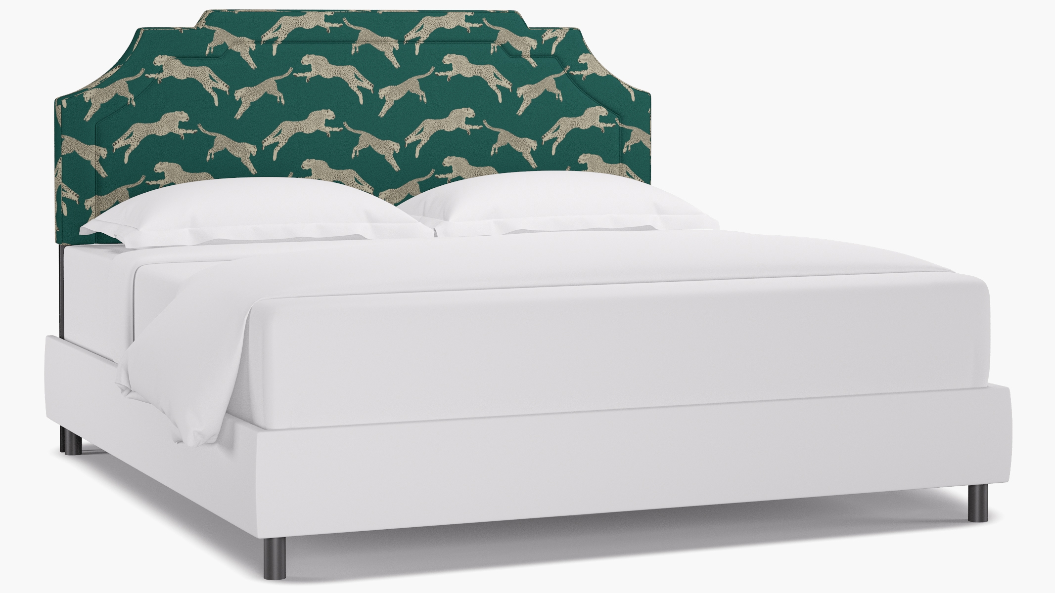 Art Deco Headboard, Polo Green Cheetah, King - Image 0