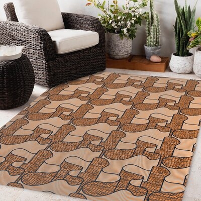 RIBBON ORANGE Outdoor Rug By Becky Bailey - Image 0