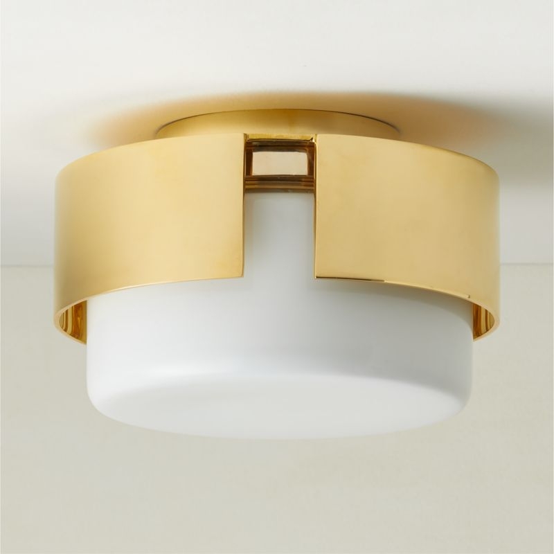 Navi Cast Polished Brass Flush Mount Light - Image 1