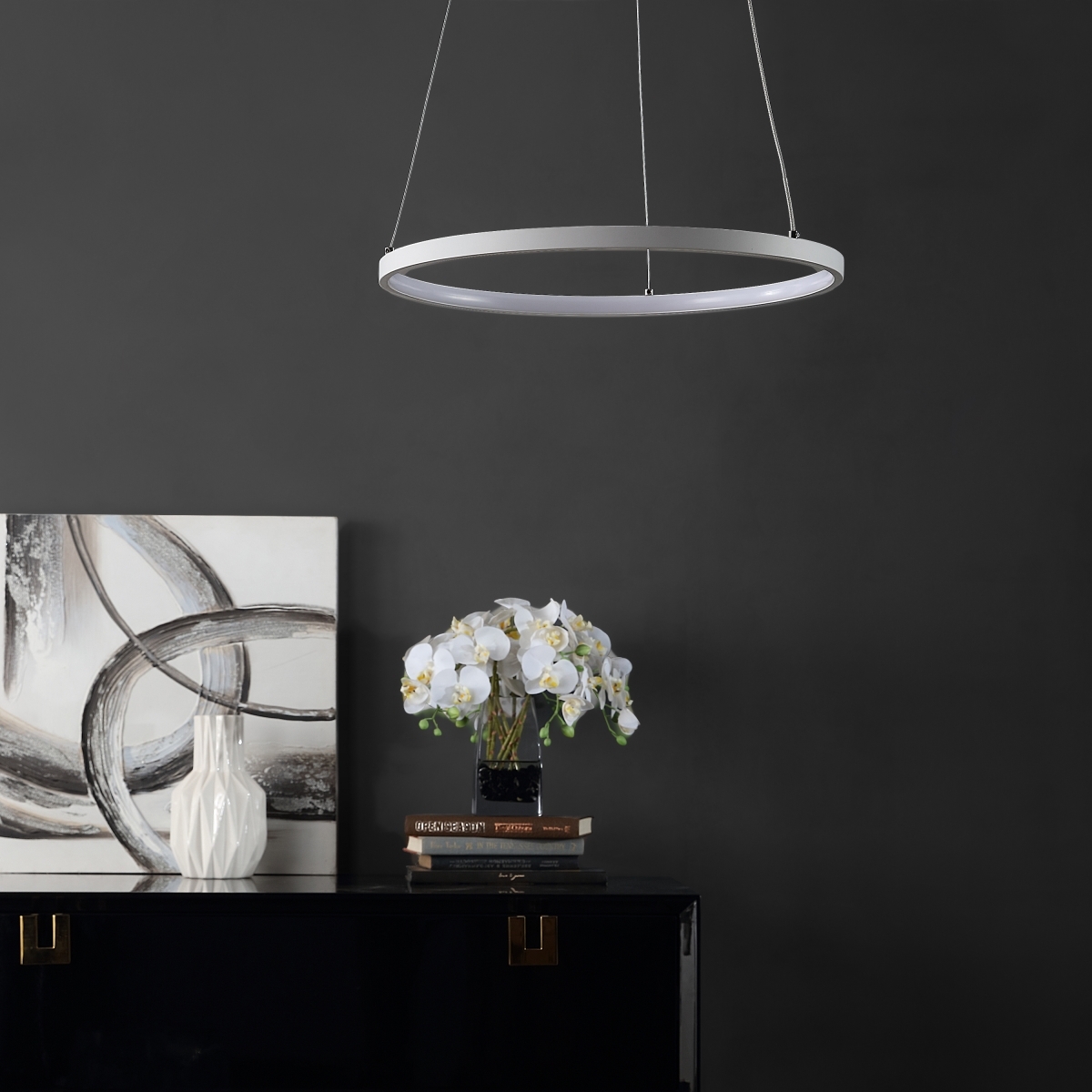 Bremi Led 16.5 Inch Pendant - White - Safavieh - Image 1