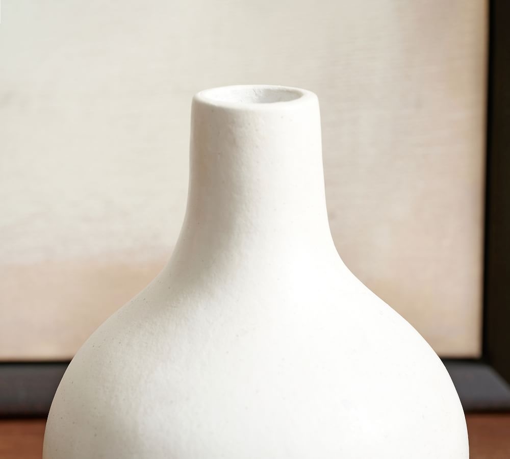 Studio Vase Collection, Small Bottle, White - Image 1
