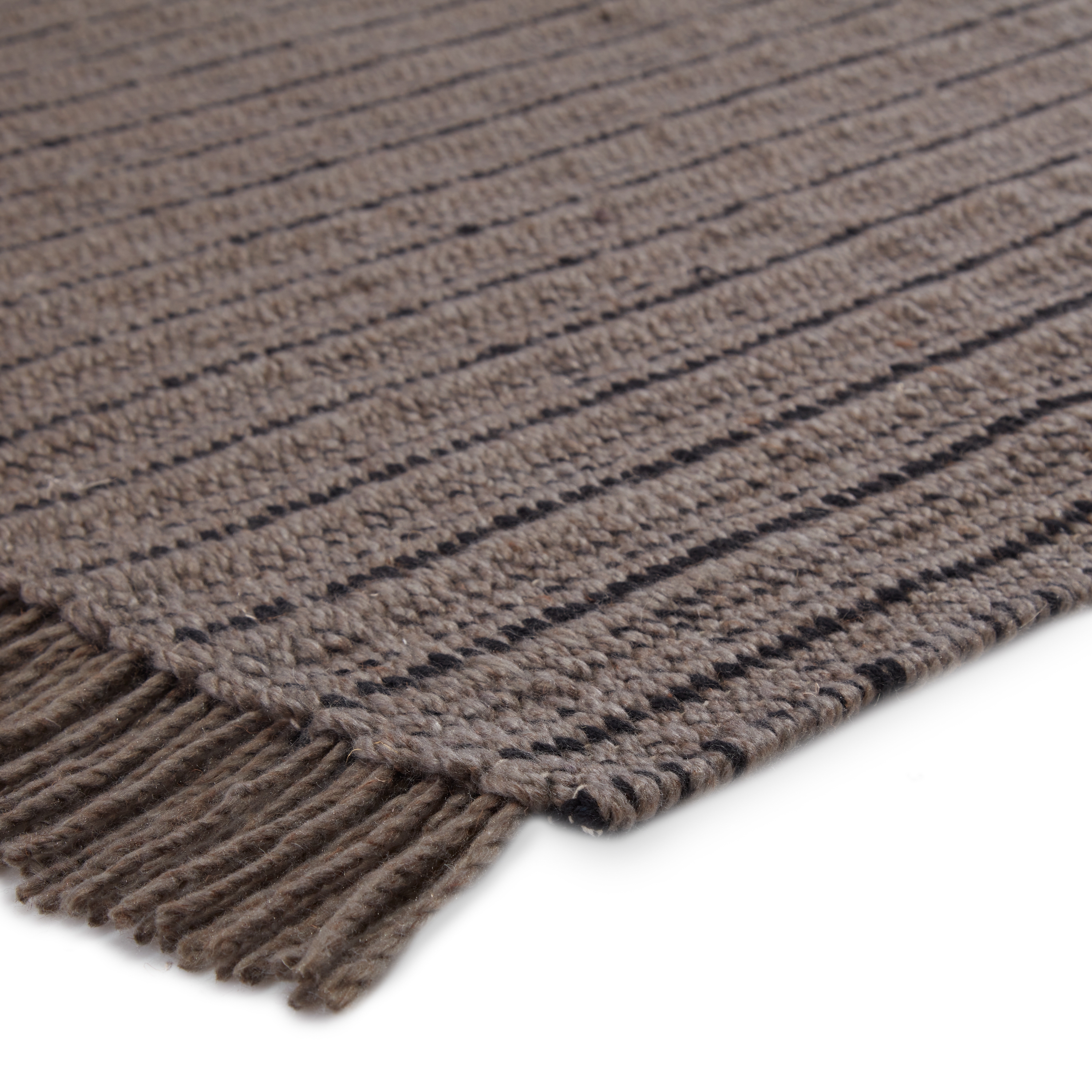Poise Handwoven Solid Gray/ Black Area Rug (8'X10') - Image 1