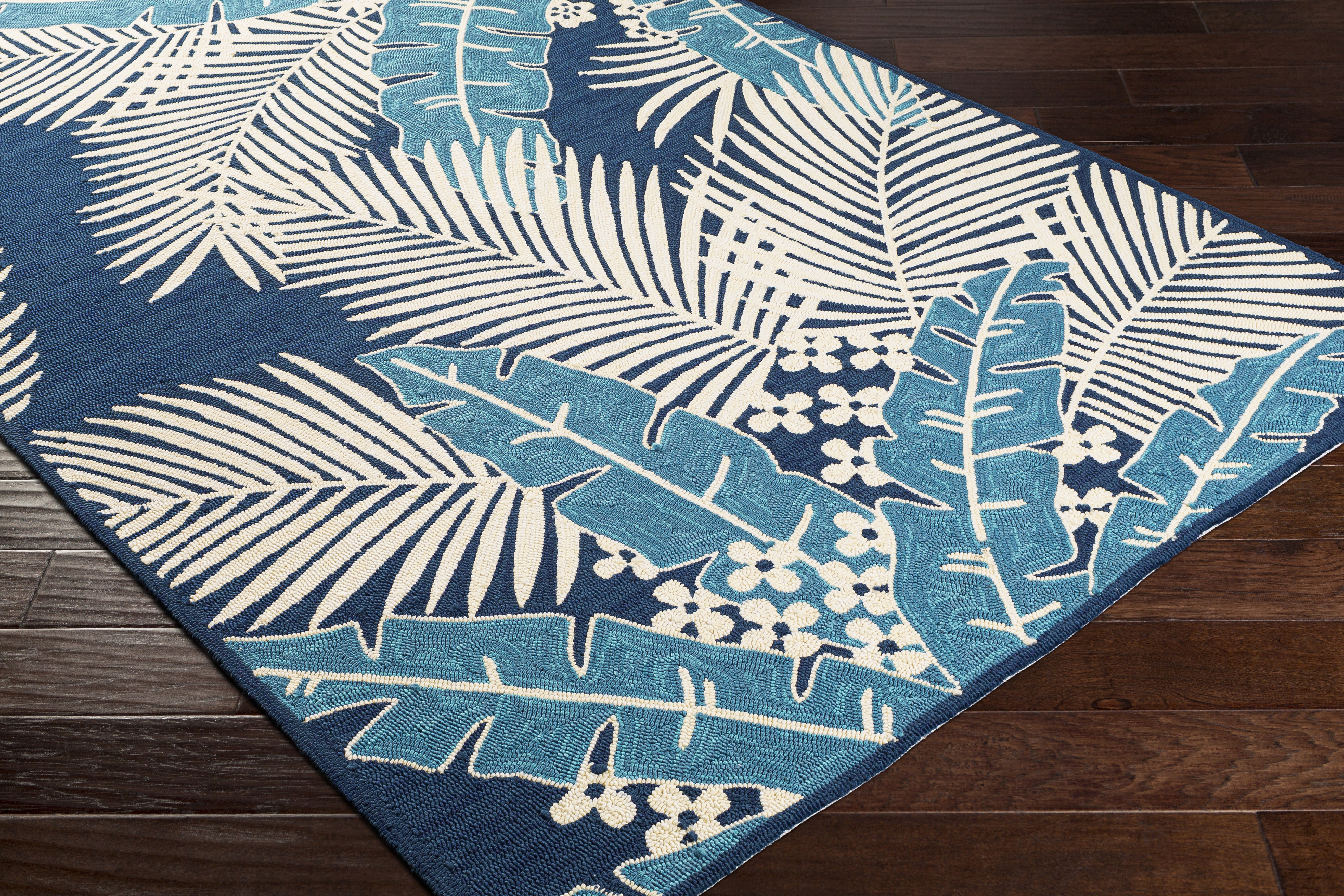 Rain Blue Outdoor 2' x 3' Handmade Rug - Image 6