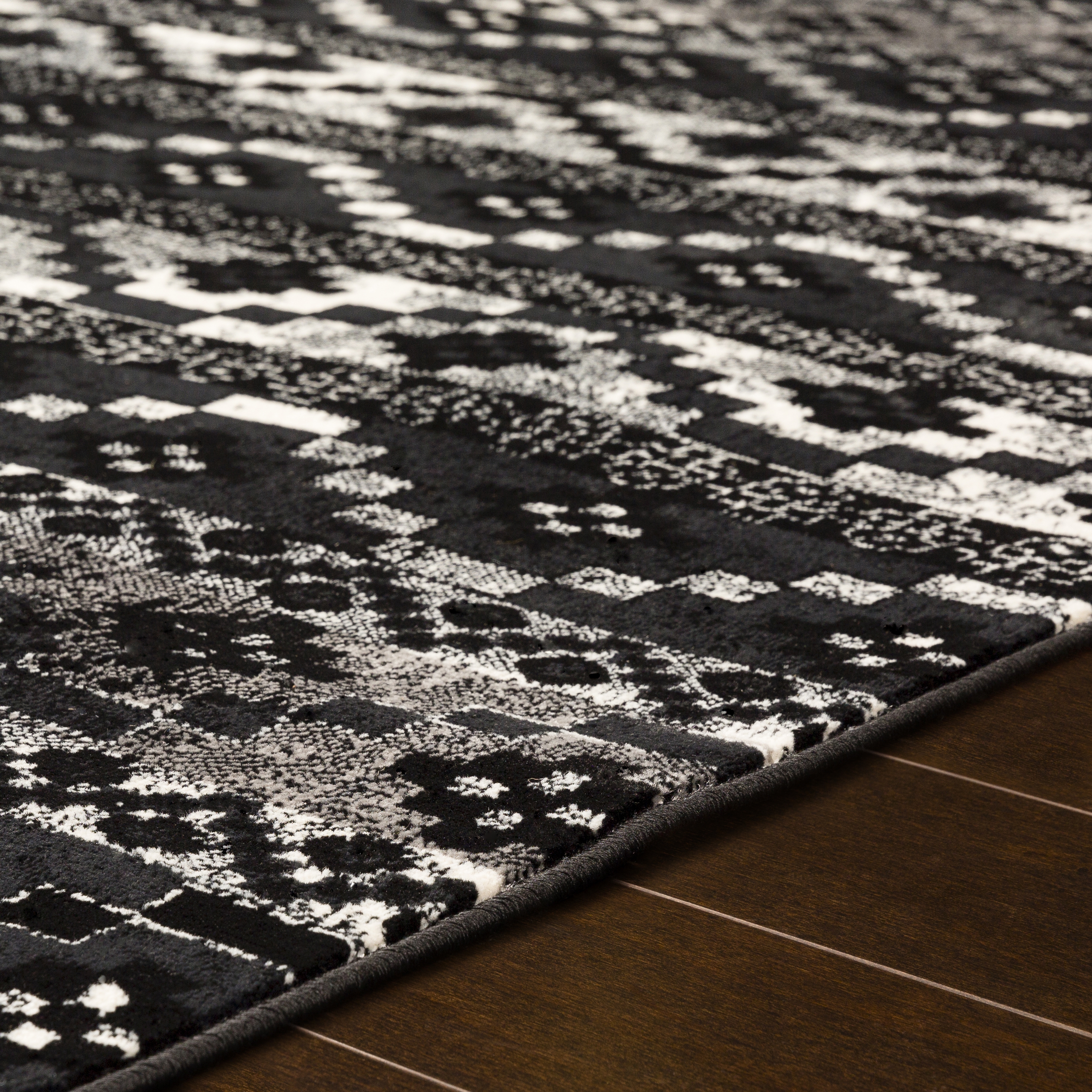 Mumbai Black Indoor 8'10" x 12'4" Machine Woven Rug - Image 3