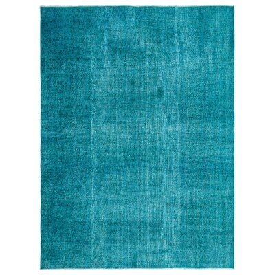 One-of-a-Kind Hand-Knotted 1960s Turquoise 6'11" x 9'3" Area Rug - Image 0