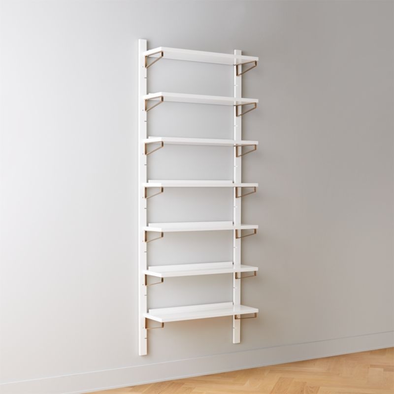White High-Gloss Single Modular Wall Shelf 88" - Image 3
