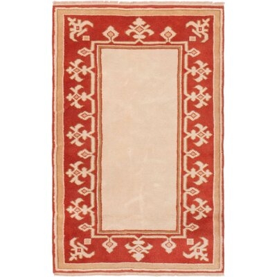 One-of-a-Kind Benhart Hand-Knotted 1980s 2'8" x 4'6" Wool Area Rug in Orange/Beige/Light Brown - Image 0