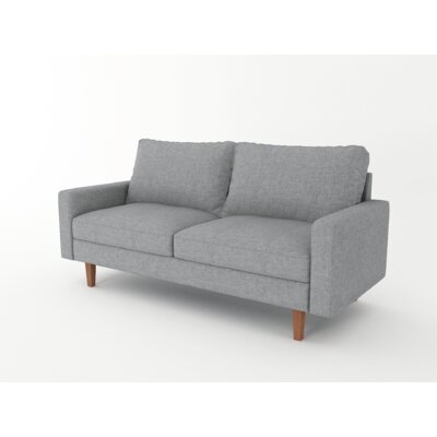 Livingroom Loveseat Modern Upholstered Sectional Fabric Loveseat Sofa Set With Thick Cushions Solid Wood Legs For Small Space Apartment - Image 0