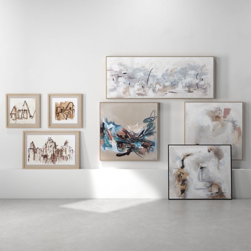 "Happy Thoughts" Framed Canvas Wall Art Print 41.25"x41.25" by Huda Hashim - Image 1