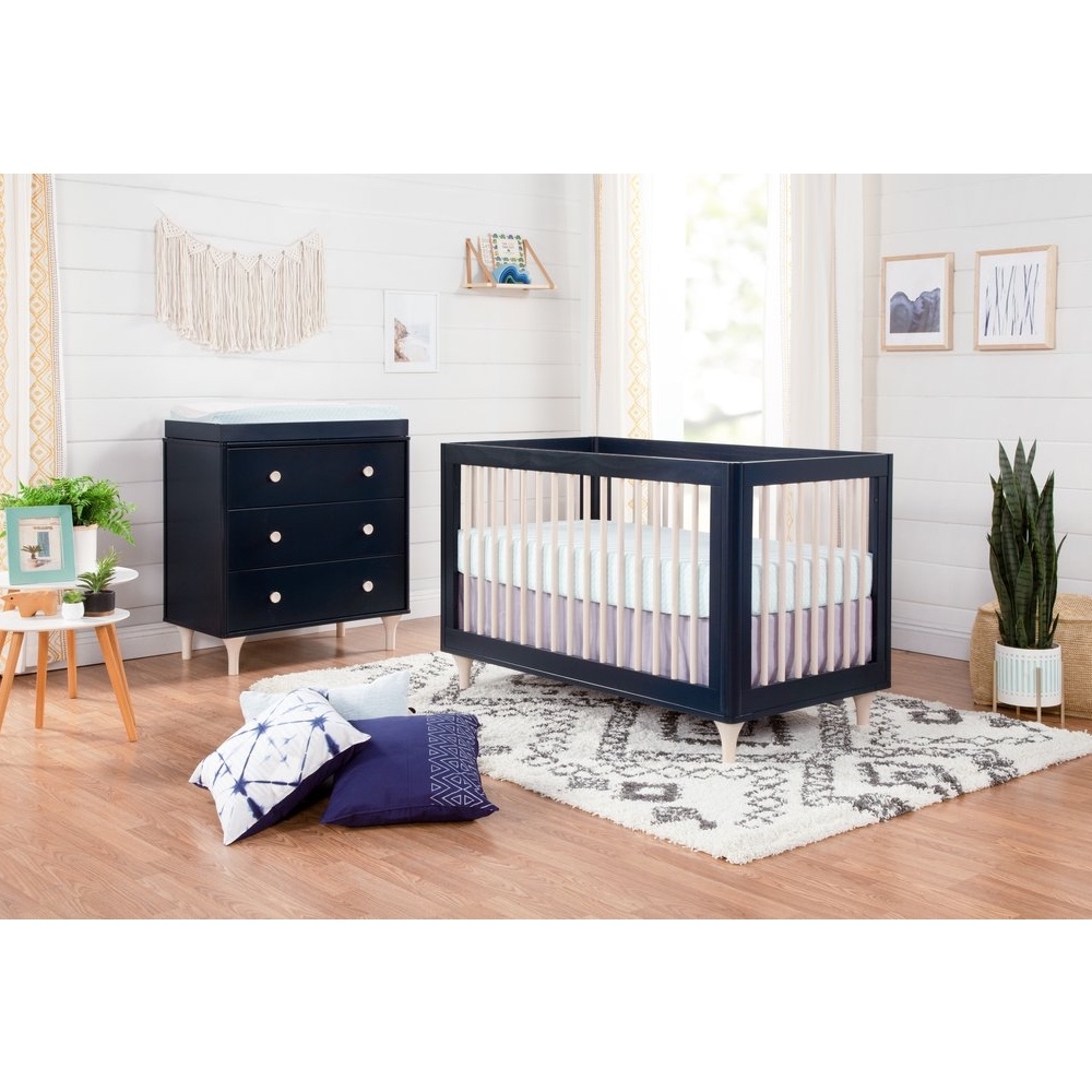 Babyletto Lolly Modern Classic Navy Blue Changing Station Dresser - Image 4