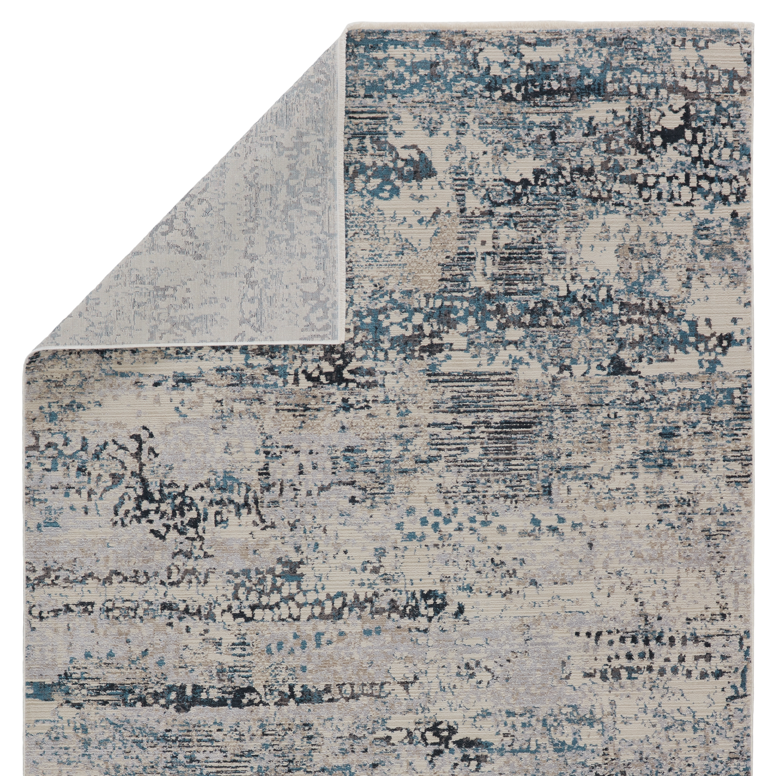 Vibe by Halston Abstract Gray/ Blue Area Rug (7'10"X10'10") - Image 2