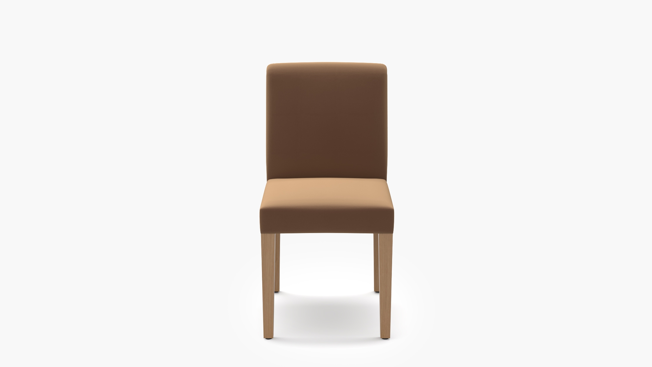 Signature Dining Chair, Fawn Performance Velvet, Natural Square Tapered Leg - Image 0
