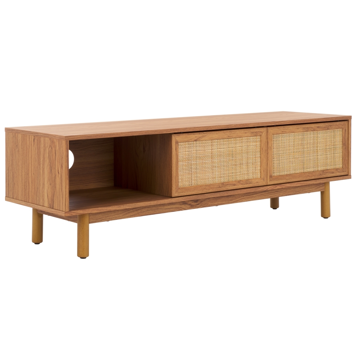 Aino 2 Door Media Stand - Oak / Natural - Safavieh - Image 5