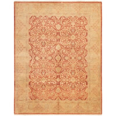 One-of-a-Kind Kogut Hand-Knotted 2010s Tabriz Red/Beige 8' x 10' Wool Area Rug - Image 0