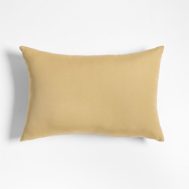 Sunbrella ® Canvas 20"x13" Wheat Yellow Outdoor Throw Pillow - Image 0