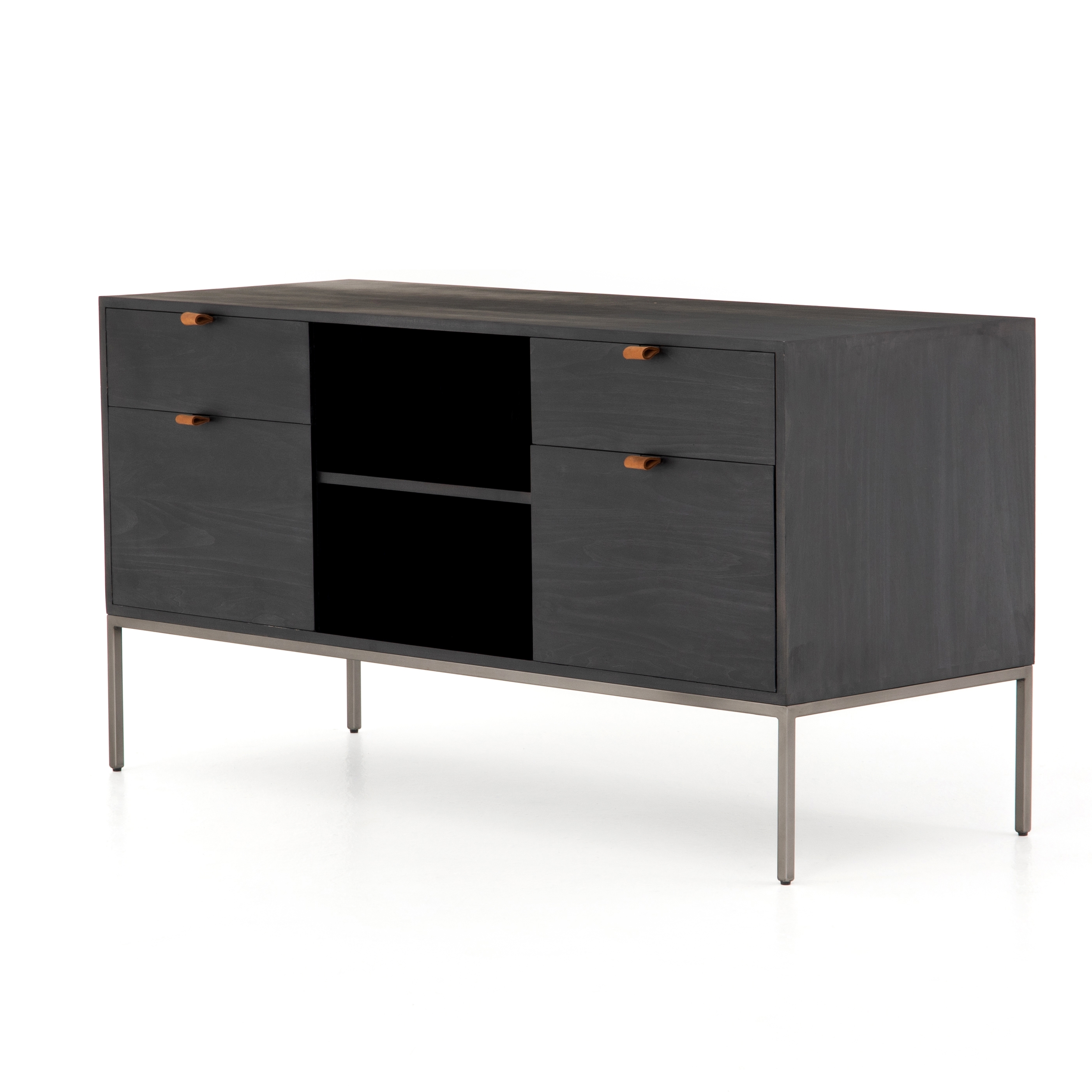Trey Modular Filing Credenza - Black Wash Poplar - Image 0
