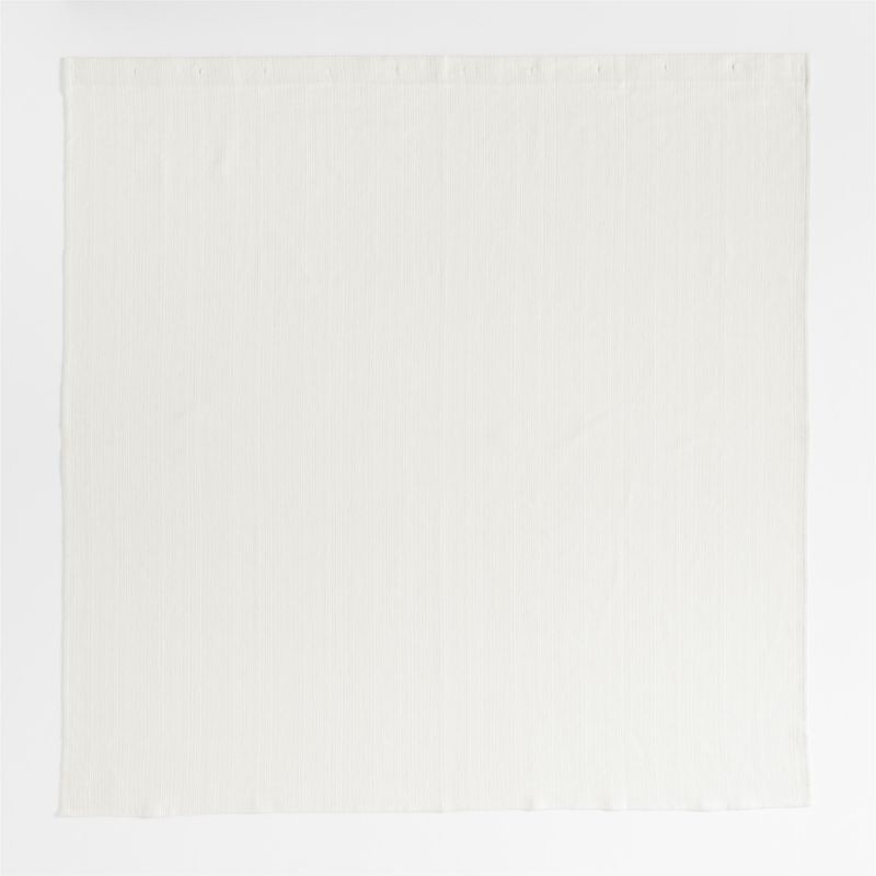 Stripe Matelassé Crisp White and Natural Taupe Shower Curtain - Image 1