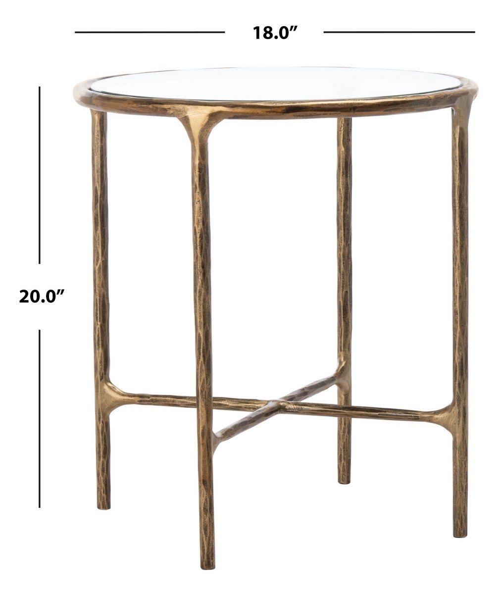 Jessa Forged Metal Round End Table - Brass - Image 6