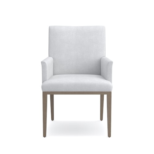 Austin Dining Armchair, Chunky Linen, White, Dove - Image 0
