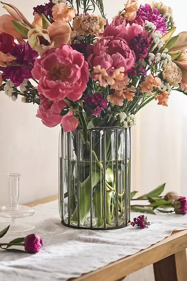 Glass + Iron Cylinder Vase - Image 0
