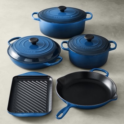 Le Creuset Signature Enameled Cast Iron 8-Piece Cookware Set, Lapis - Image 0