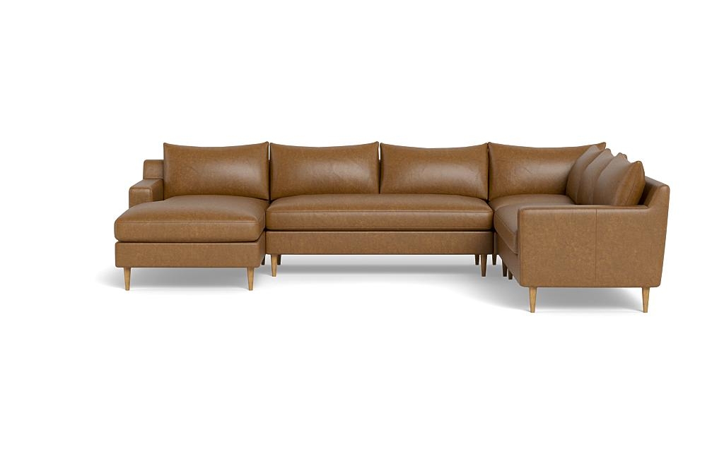 Sloan 4-Piece Leather Corner Sectional Sofa with Left Chaise - Image 0