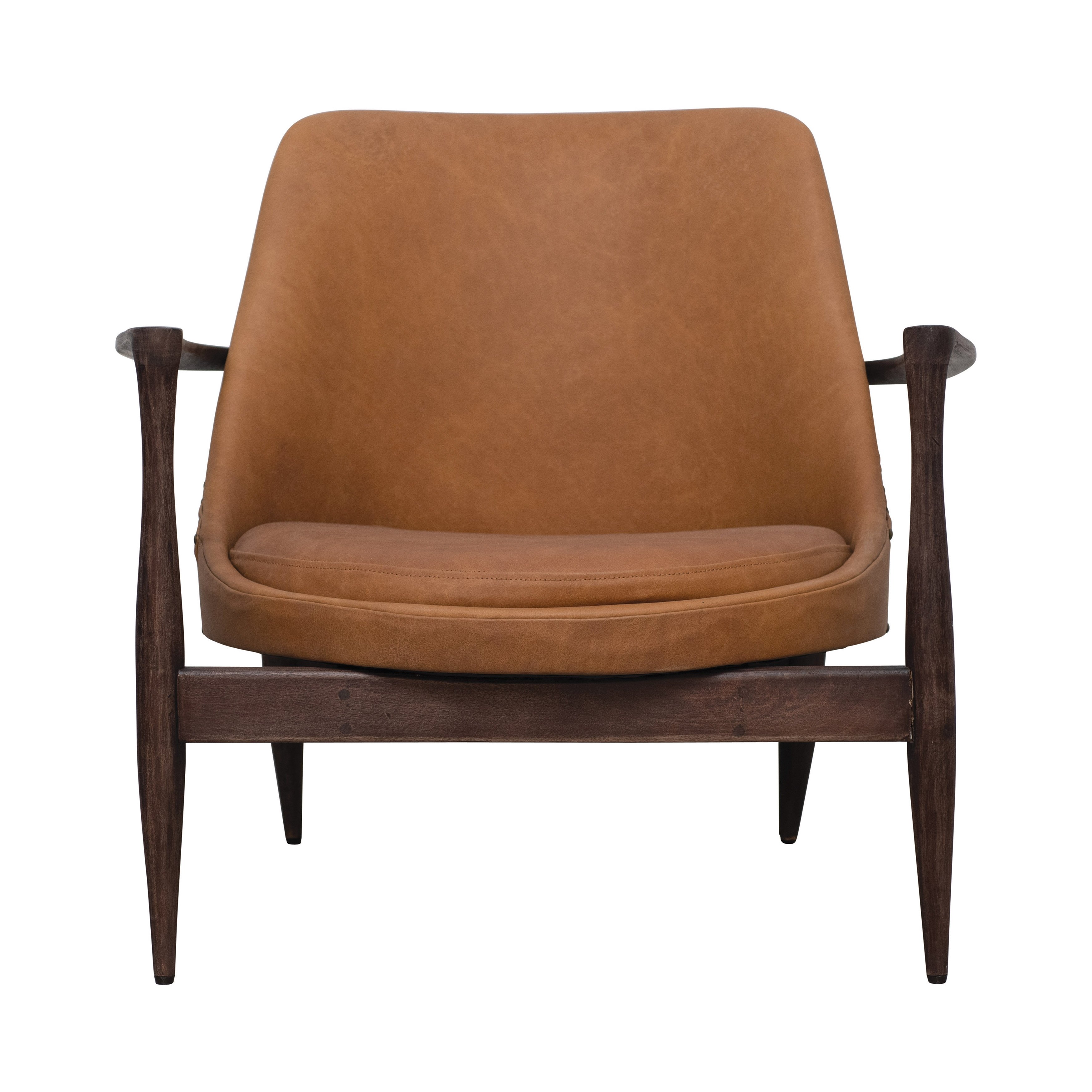 Leather Chair with Mango Wood Frame - Image 0