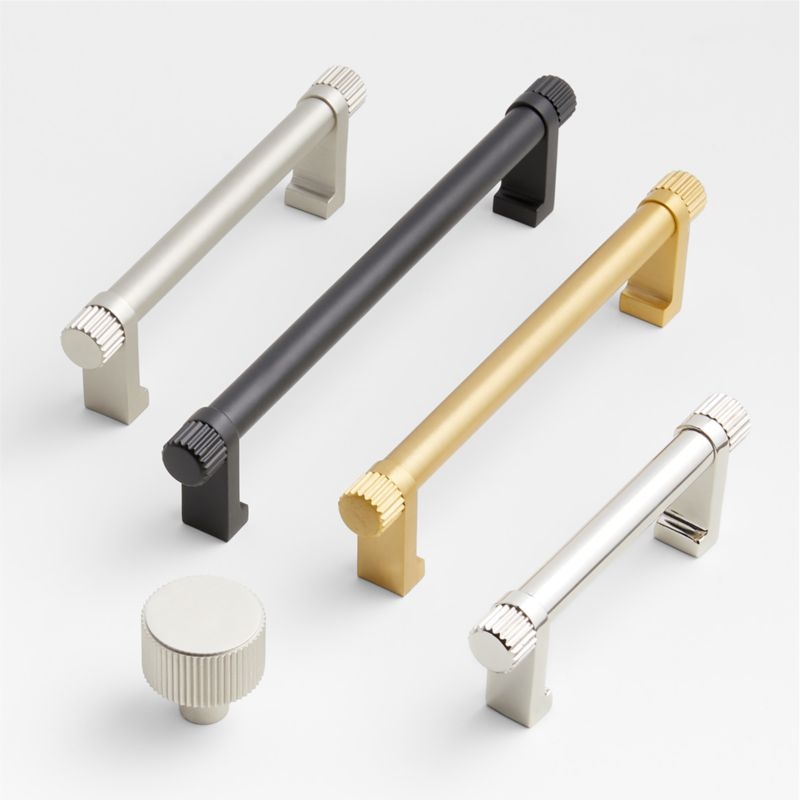 Modern Fluted Matte Black Cabinet Knob - Image 1